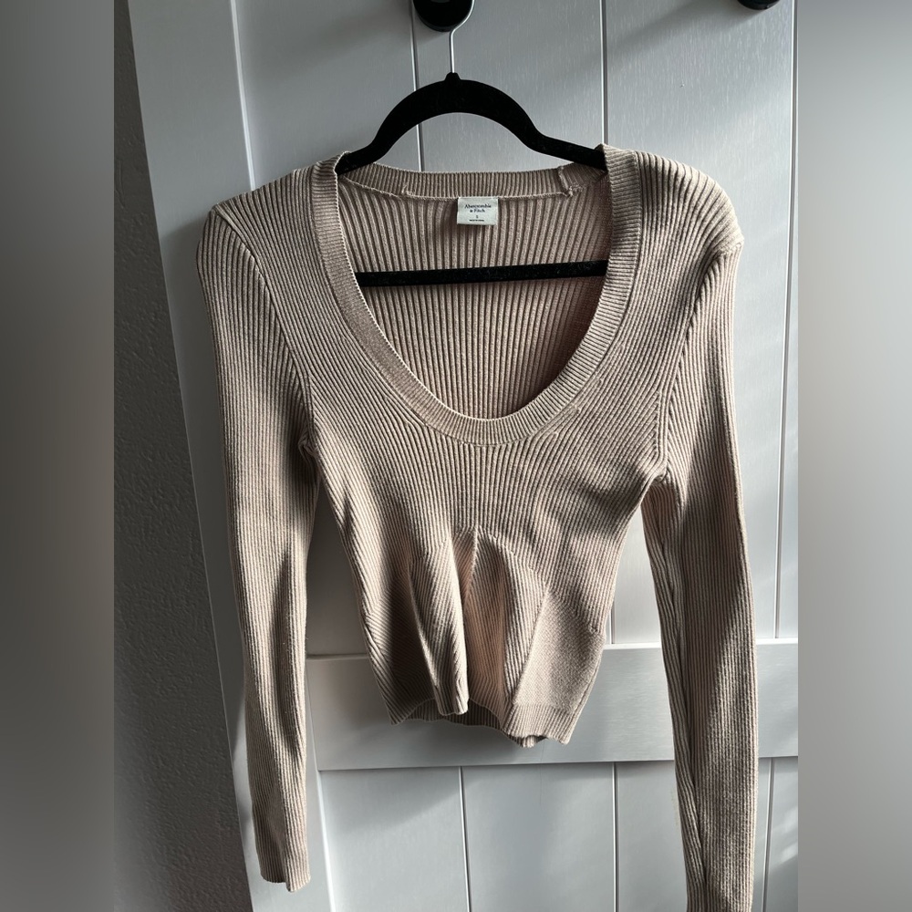 Abercrombie scoop neck ribbed sweater